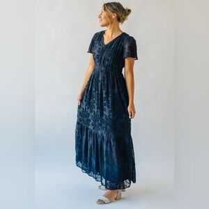 Piper & Scoot Navy Blue Maxi Dress